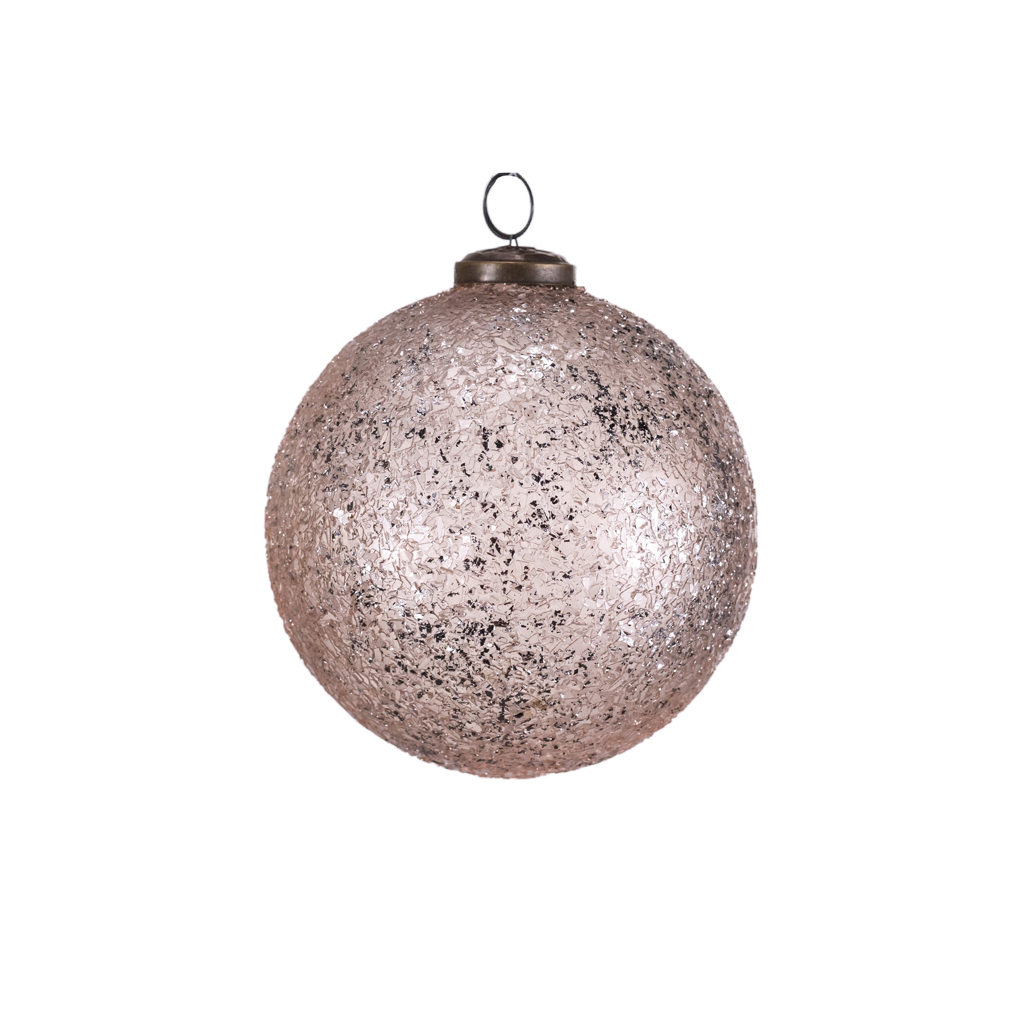 Glass christmas Ball with design, Pink